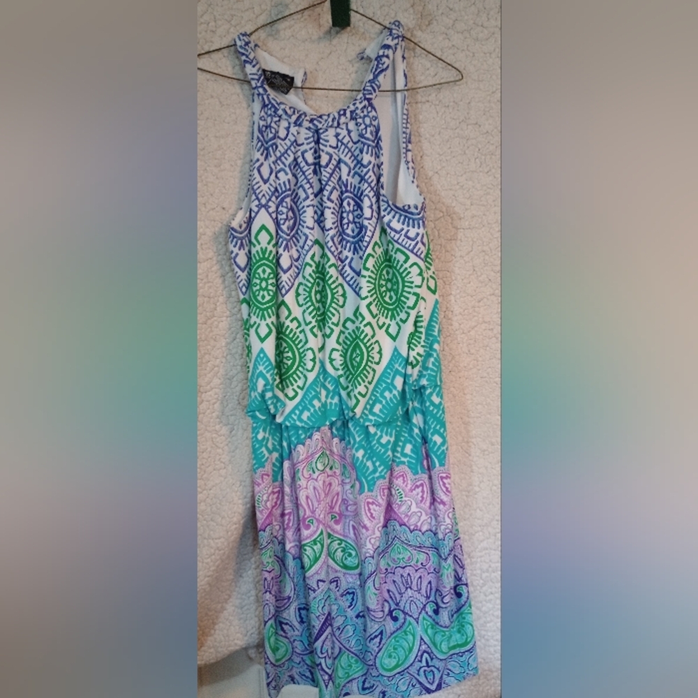 New Directions sleeveless strap dress multi color size 6